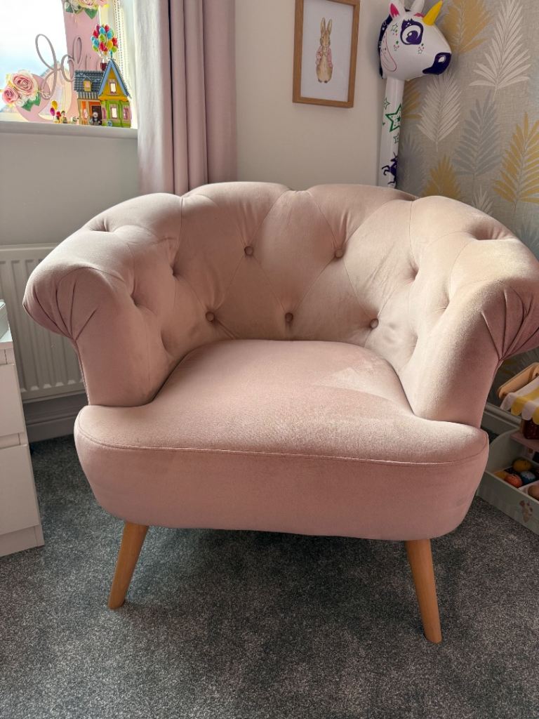 Blush Chesterfield Style Armchair