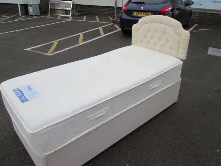 QUALITY SINGLE DIVAN BED (MATTRESS SLIGHTLY MARKED - COMES WITH COVER) at HAVEN TRUST CHARITY SHOP