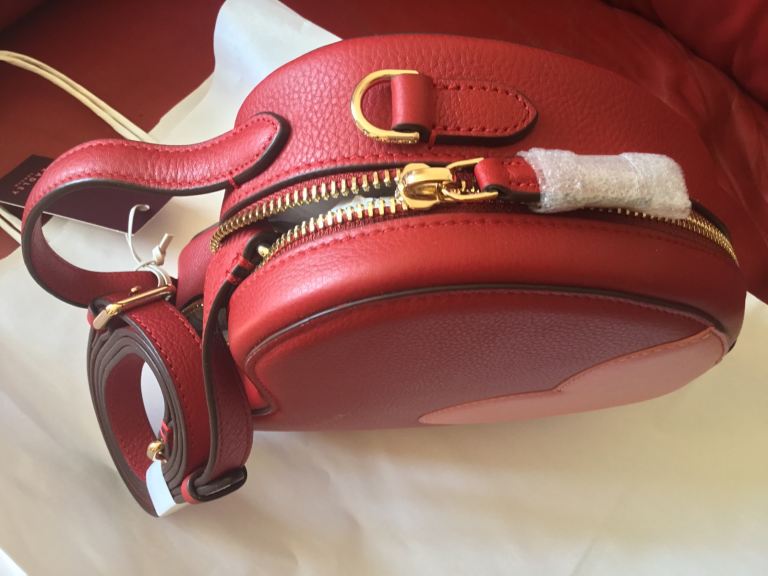 New Radley Red Leather Crossbody Bag with Heart Detail