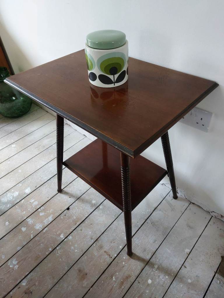 Antique dark wood side table