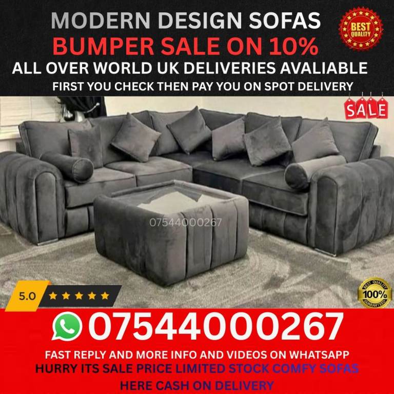 Stylish Family Sofa – Deep Seats & Premium Feel