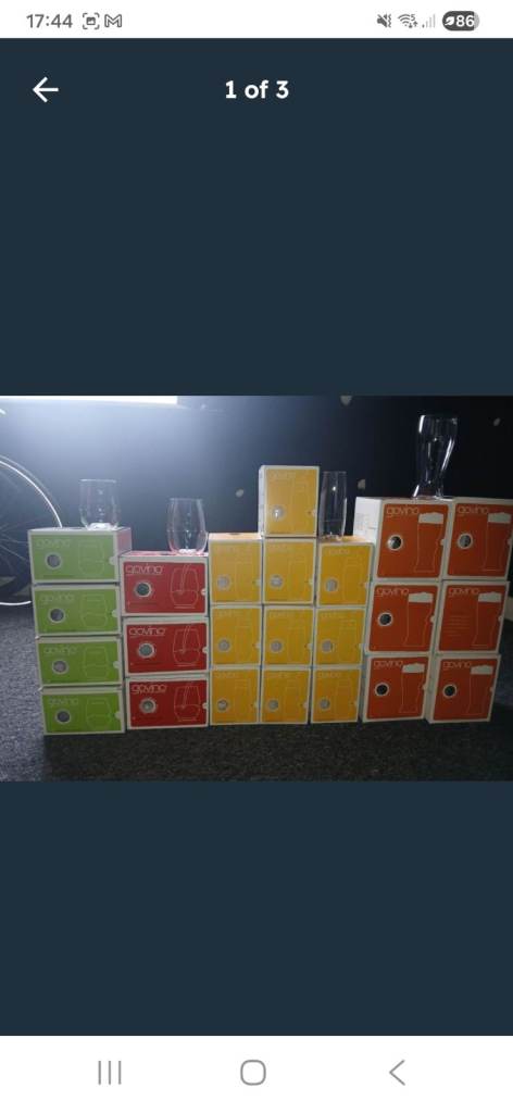 New Stemless Clear Wine Glass – Boxed, Unused