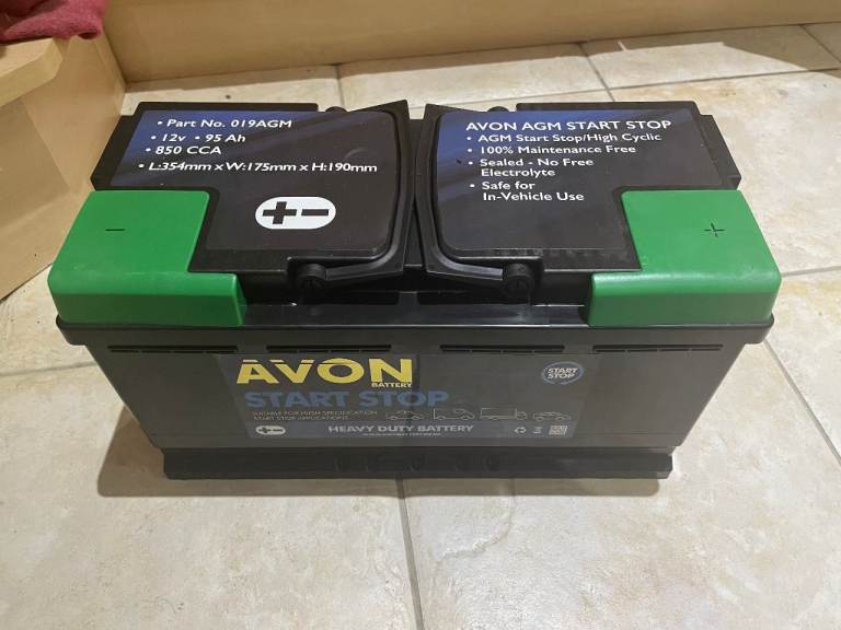 Avon 019 AGM battery Stop Start, 95amp, suits Mercedes and BMW etc
