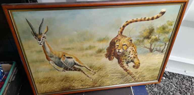 PICTURE FRAME - wall hanging , Wild Animals , cheeter , elk  , free local delivery