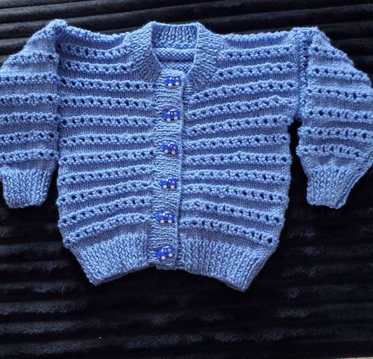 Hand knitted baby cardigan 