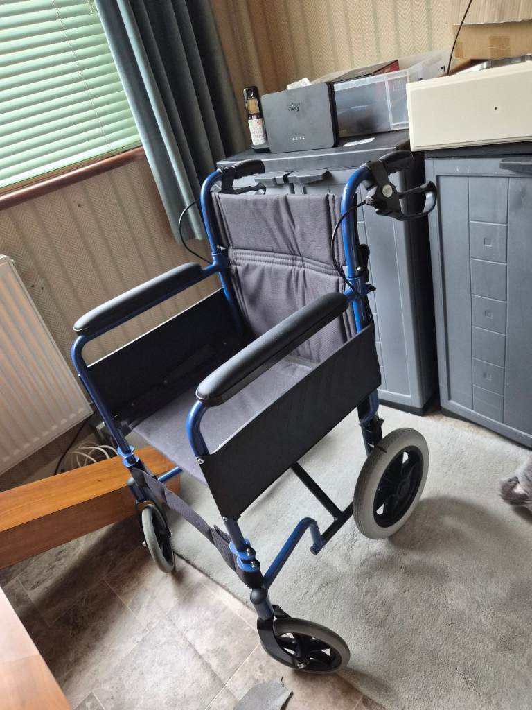 NRS Healthcare Blue Wheelchair - Good Condition, Ready to Use