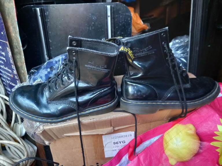 Dr. Martens Black Lace-Up Boots - Fair Condition