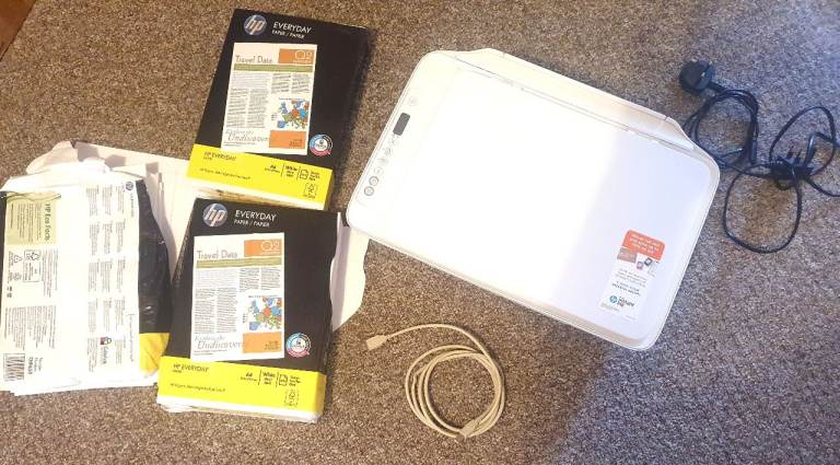 image for HP Plus DeskJet 2710e Inkjet Printer with Cables and Paper Good Working Order