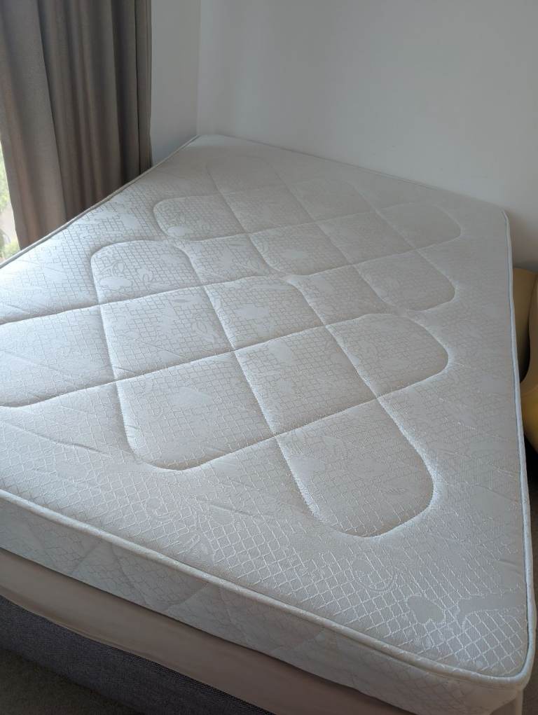Double Spring Mattress – White, Good Condition