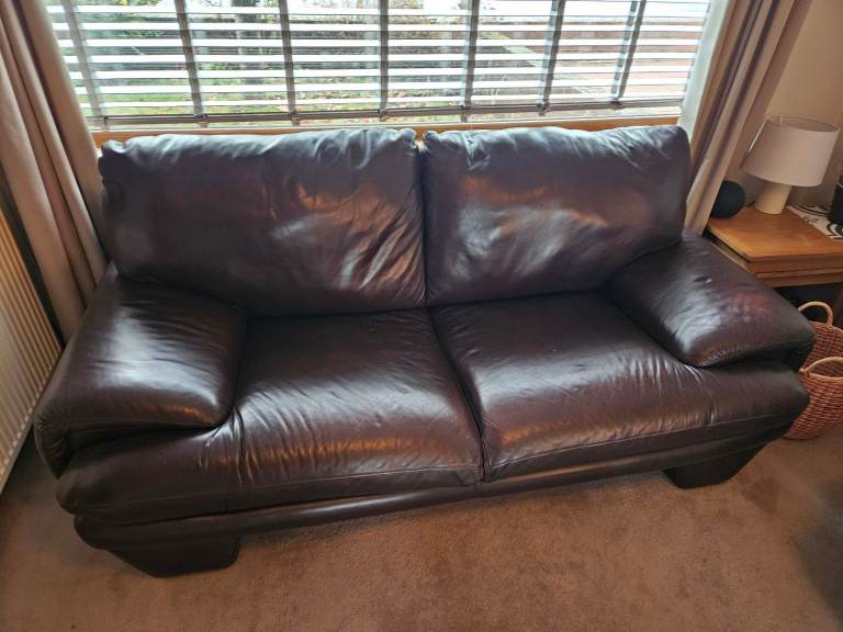 2 leather sofas and armchair 