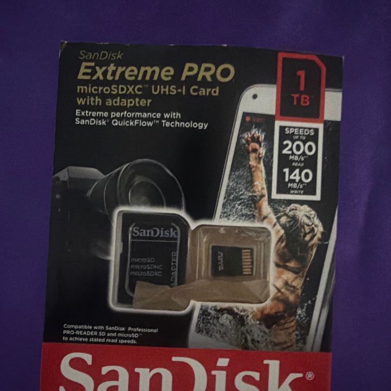 SanDisk Extreme PRO 1TB microSDXC™ up to 200MB/s Read Memory Card with Adapter