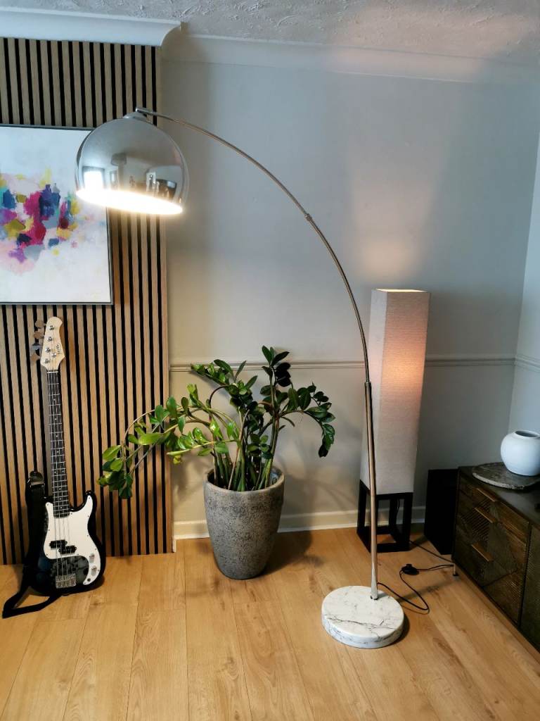 Chrome Home Modern Arc Curved LED Standing Floor Lamp
