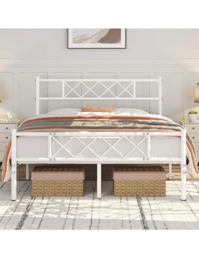 White double bed frame 