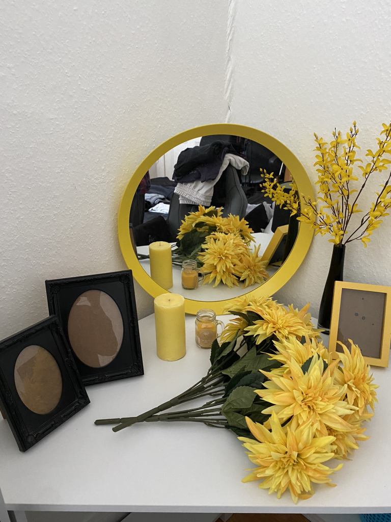 Yellow bundle of items 