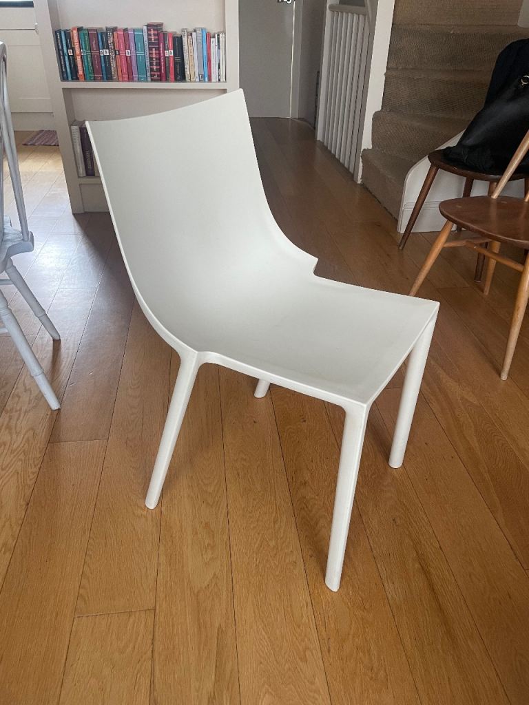 BO Driade chair outdoor or indoor, by designer Philippe Starck, beige, stackable