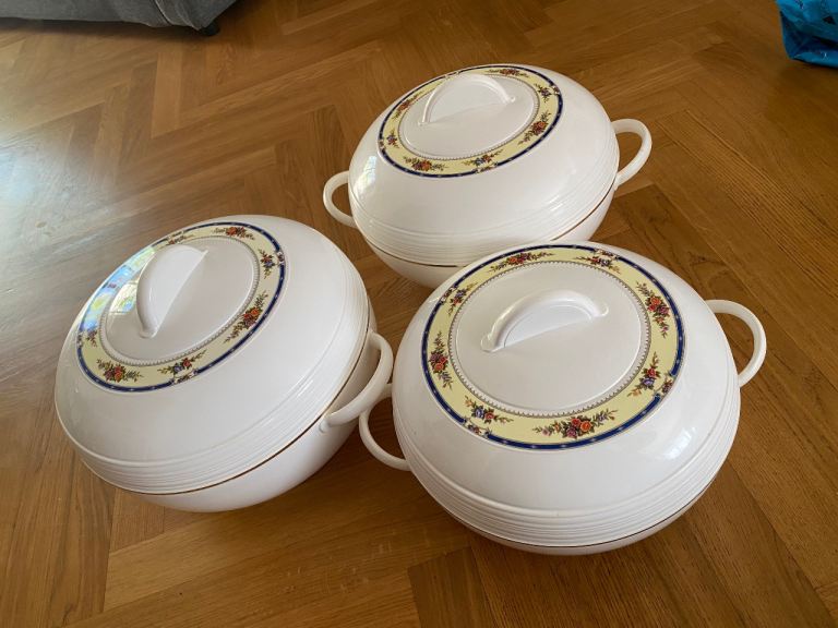 Insulated Serving Dishes with Lids - 3pc Ambiente Thermal Hot Food Containers Set