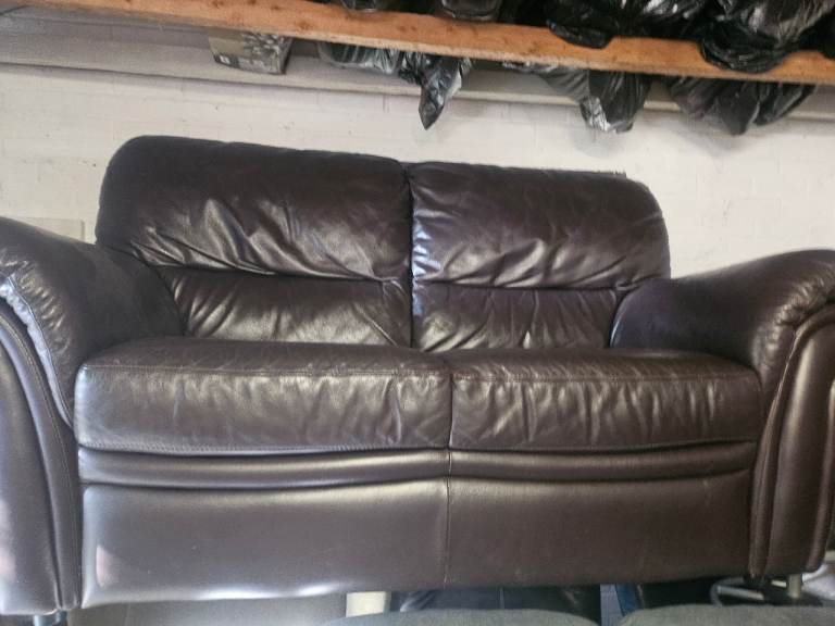 Exdisplay next real leather sofa 