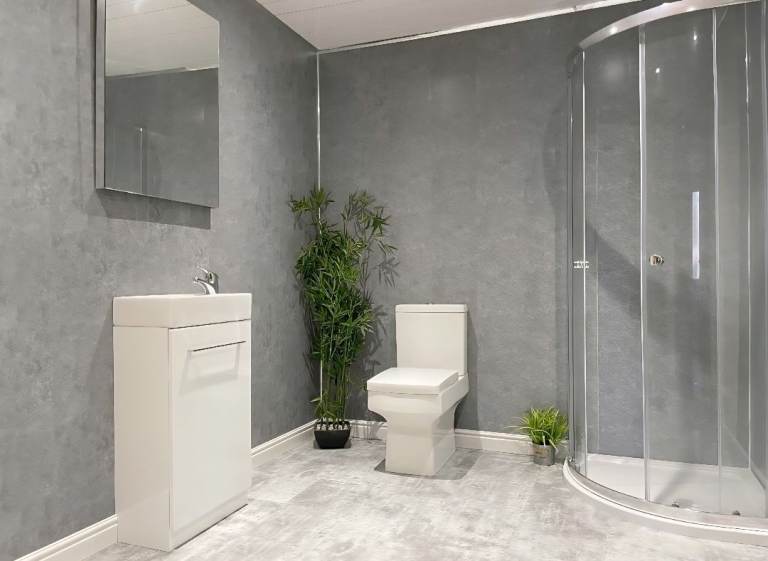 Concrete grey pvc shower wall panel 2400x1000x10 mm