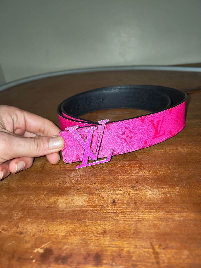 Louis Vuitton Pink Taigarama Reversible belt