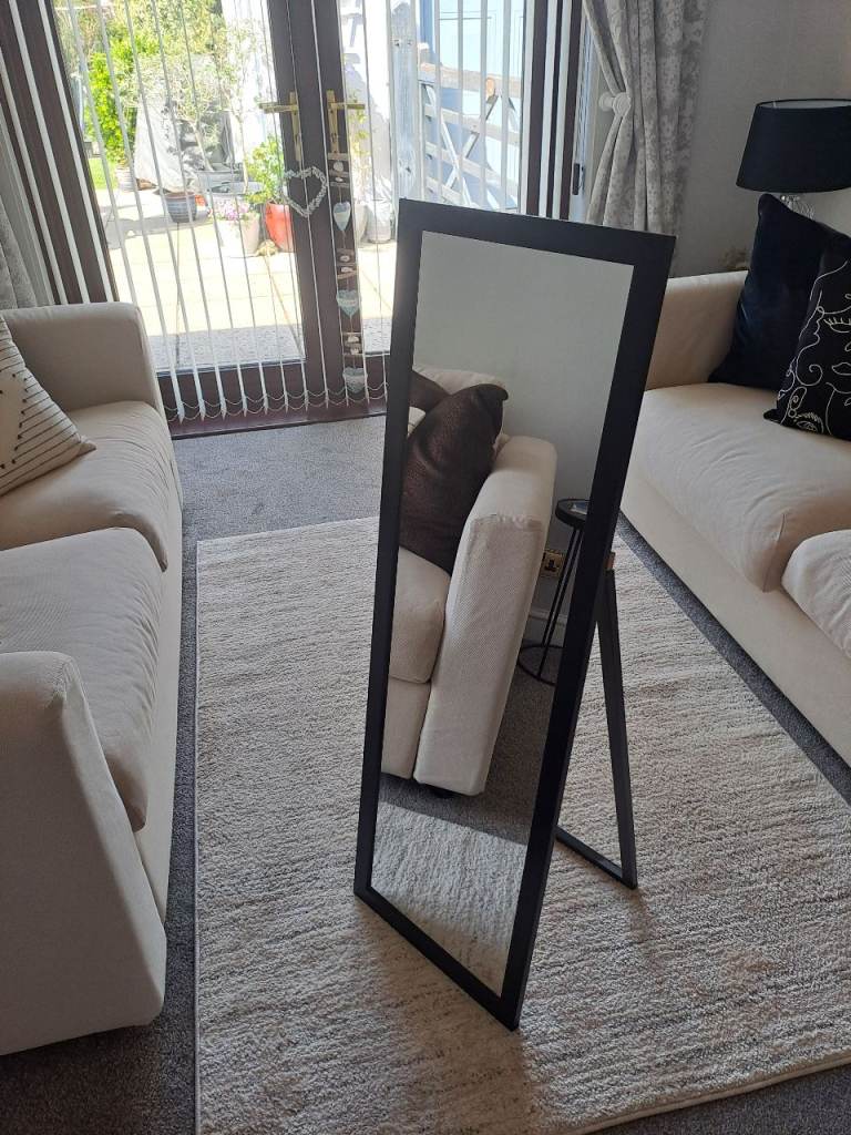 Black Framed Mirror With Stand 
