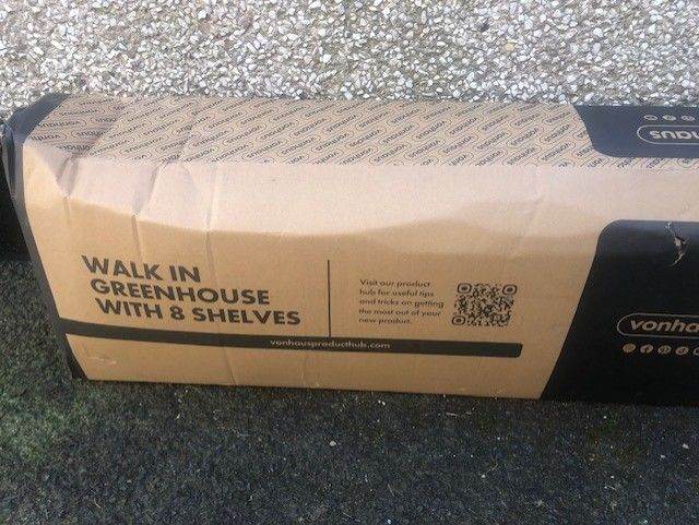 Brand New VonHaus Walk In Greenhouse with 8 Shelves