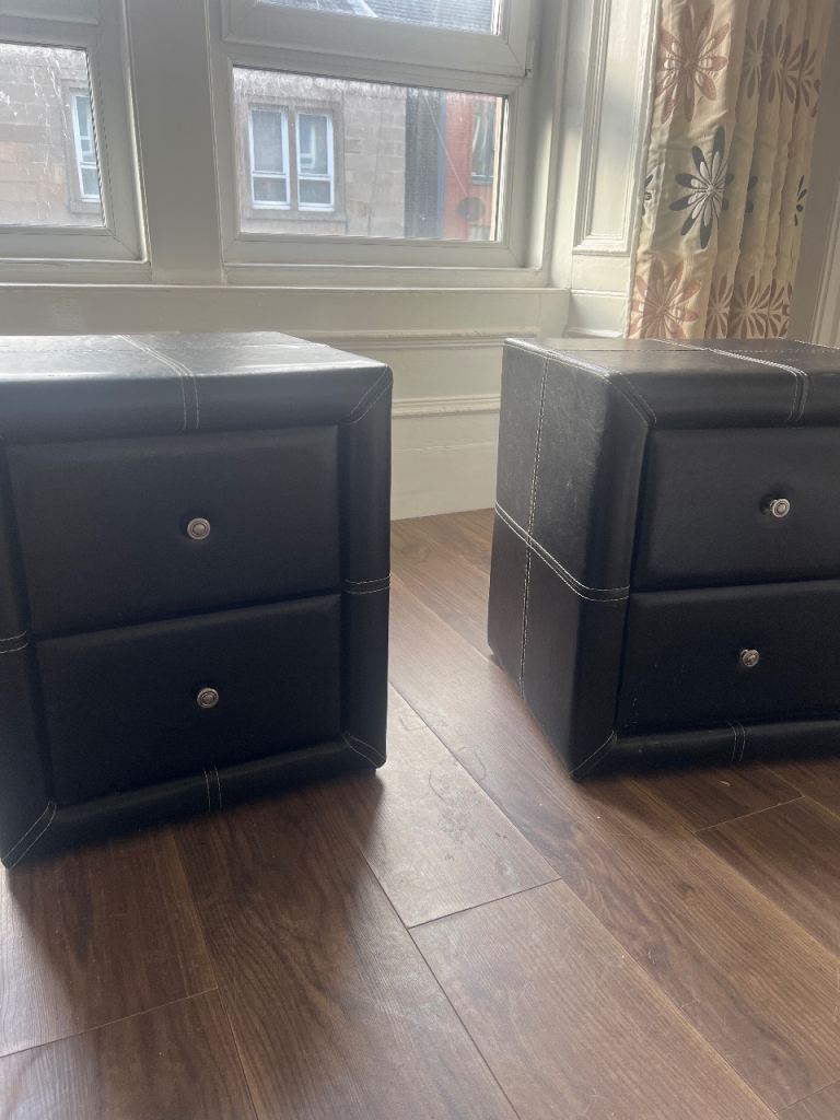 Leather bedside tables