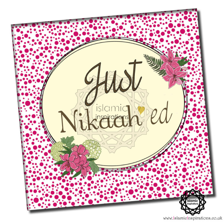  Pink Just Nikaah'ed Greeting Card WWC035+ UK Mainland Shipping