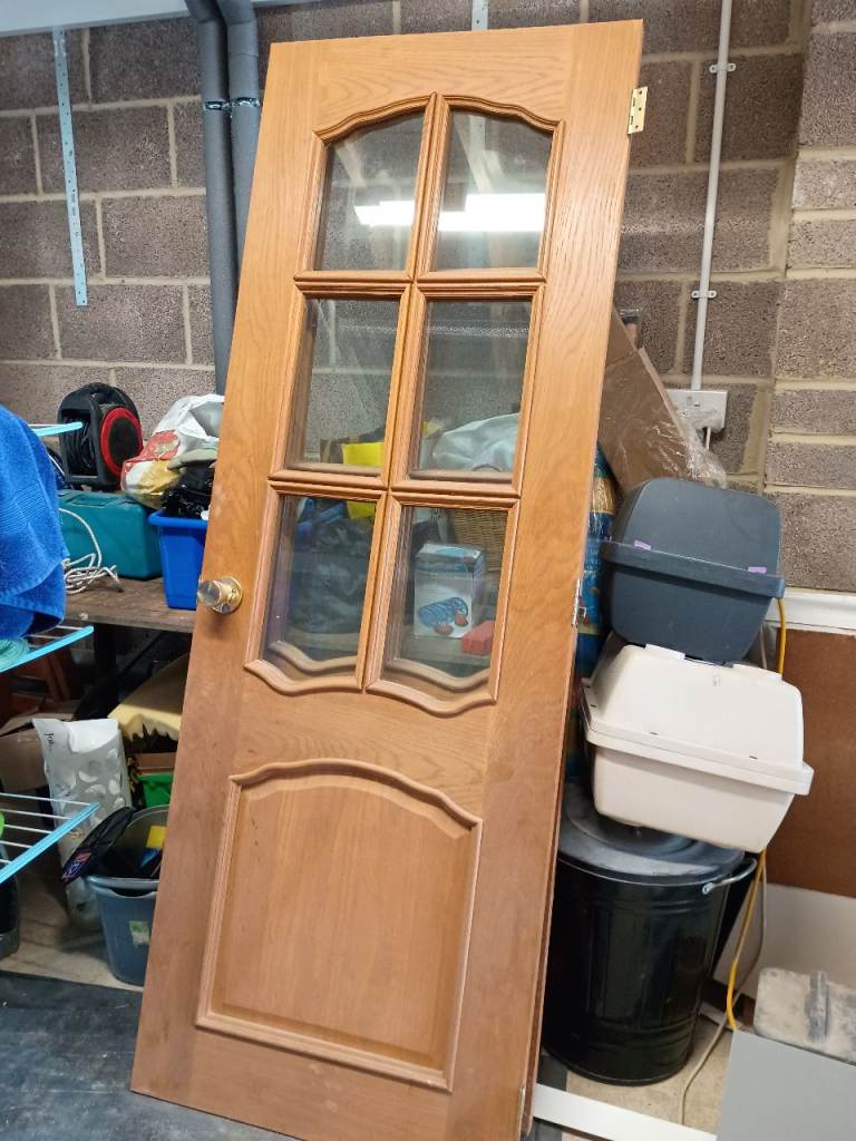 Double doors, wood and glass 