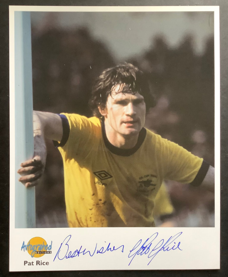 Pat Rice Arsenal Signed Photo Westminster Autographed Editions Football Collection