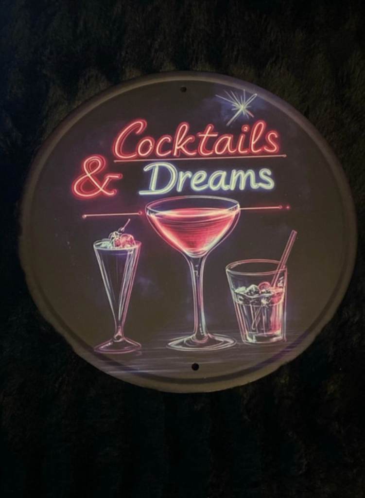 Retro Cocktail Dream 2D Metal Wall Decor