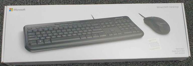 Original Microsoft wired 600 Desktop Keyboard and Mouse. Brand new in Box