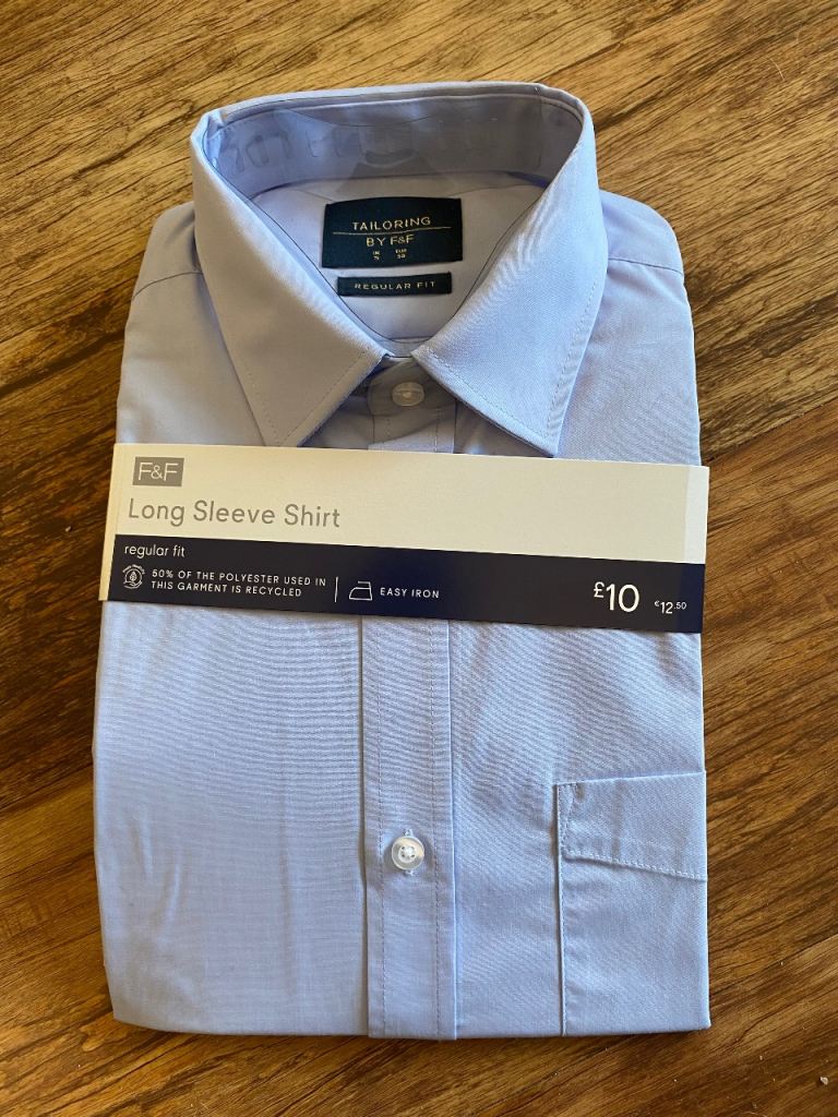 F&F Men's Light Blue Long Sleeve Shirt – New with Tags