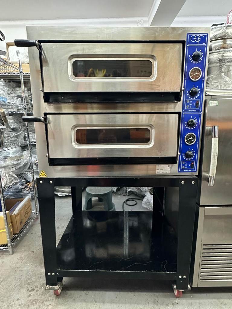 Italian Double Deck Stone Base Electric Pizza Oven with stand 