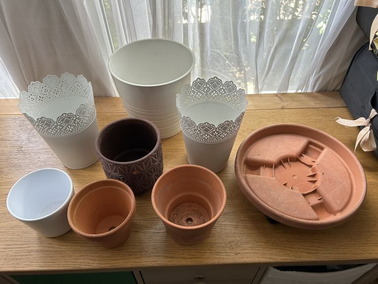 Plant Pots wheeles tray terracotta ikea ceramic metal vase garden home