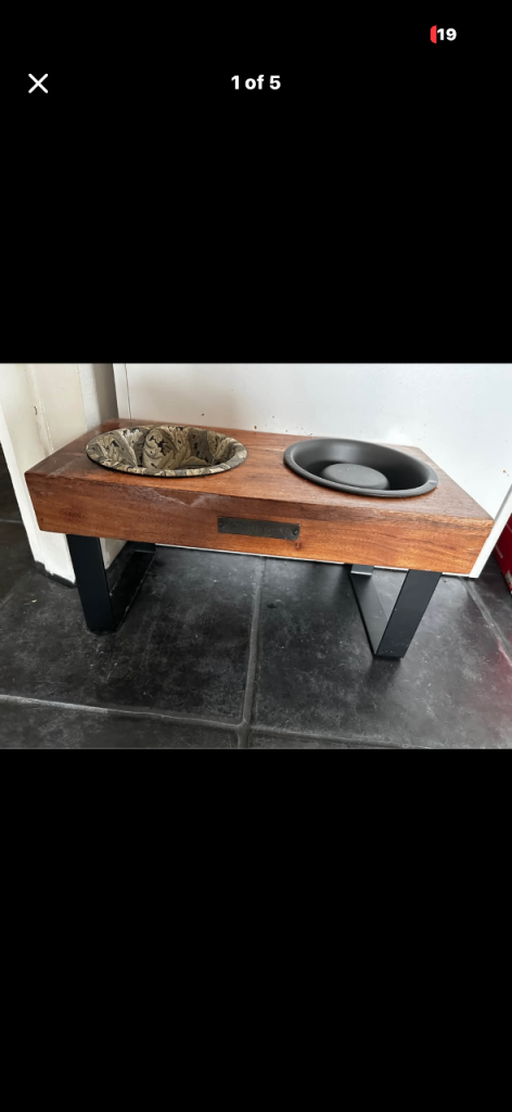 Rosewood x Morris & Co Acanthus Raised Double Dog Bowl - Luxury Slow Feeder Feeding Station