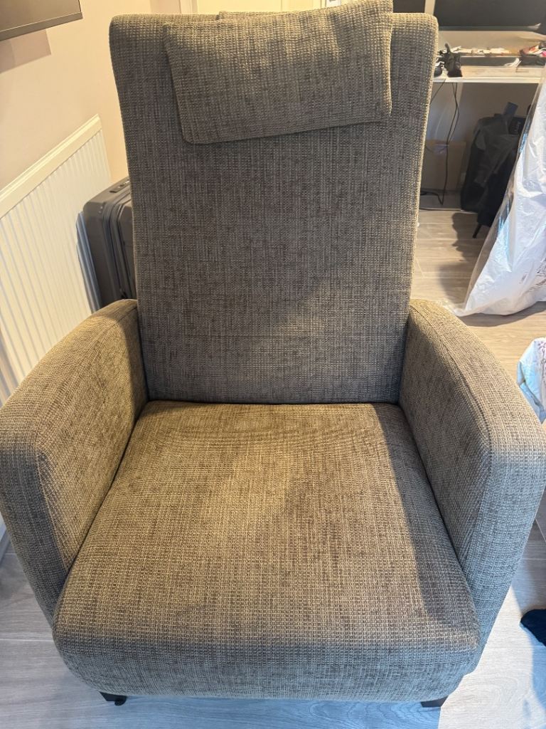 Comfortable Fabric Armchair – Brown