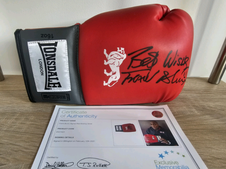 Frank Bruno signed boxing glove. Swindon 