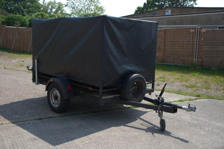 Single Axle Braked Car Trailer with Removable Canvas Cover