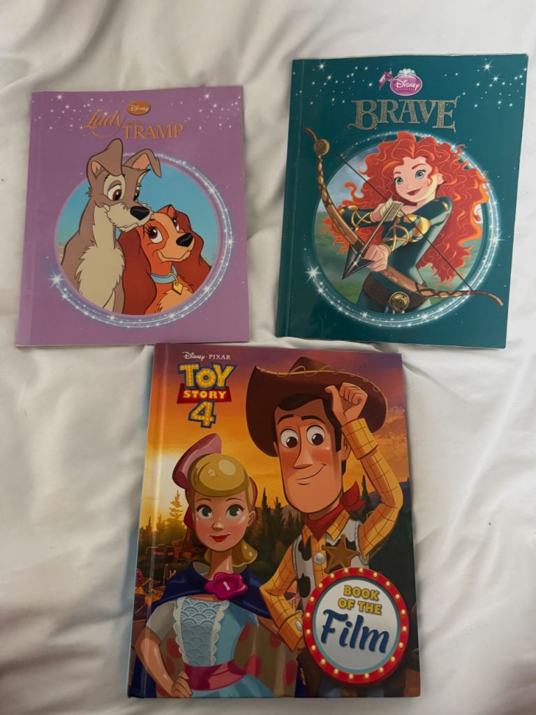 Disney Book Bundle – Lady & the Tramp, Toy Story 4 & Brave 📚✨