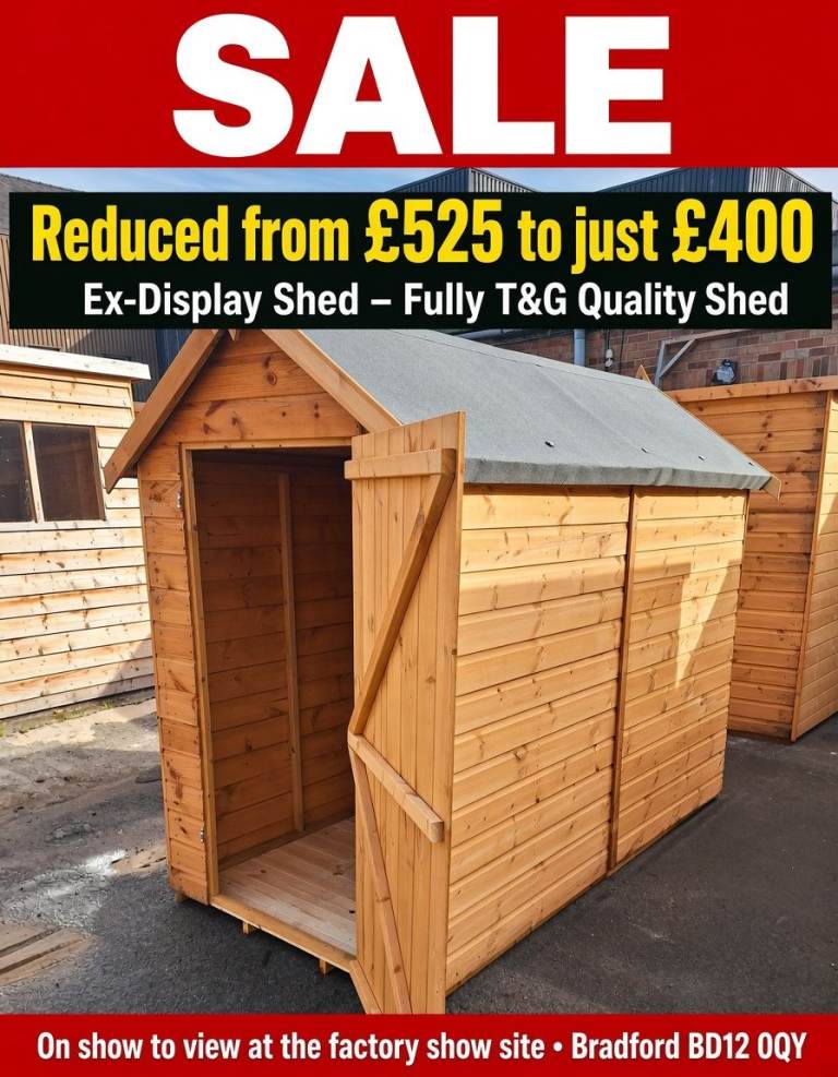 Ex-Display T&G Quality Wooden Garden Shed 8FT x 4FT