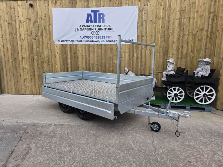 Galvanised 9x5ft builders dropside trailer leds 