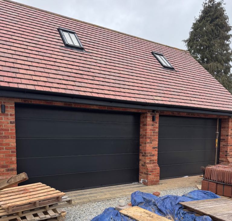 Electric Garage Doors Black Alutech 