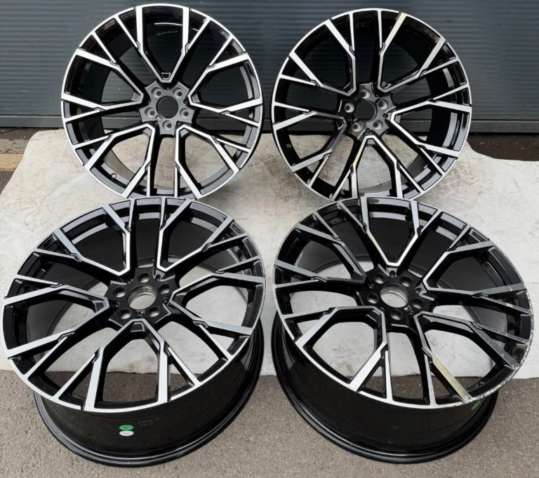 (SET OF 4) 22 INCH ALLOYS BLACK MACHINE POLISHED ALLOY WHEELS BMW X4 X5 X6