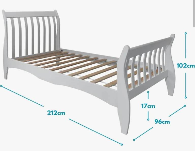 White Pine Wooden Bed Sleigh Frame ,