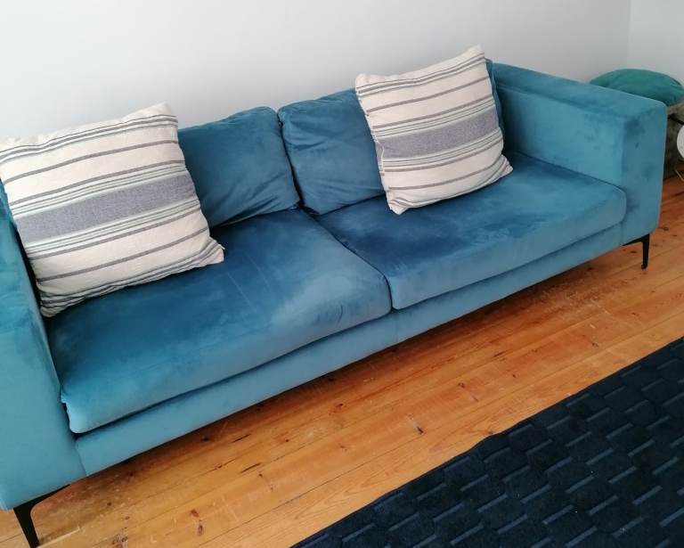 Blue Velvet Sofa