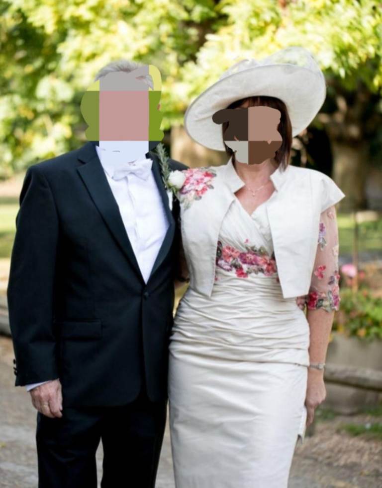 Ian Stuart Mother of the Bride dress abd hat