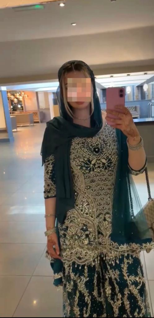 Sharara teal heavy embroidered 