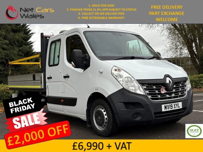 2019 Renault Master LL35dCi 130 Business Low Roof D/Cab Dropside CHASSIS CAB Diesel Manual