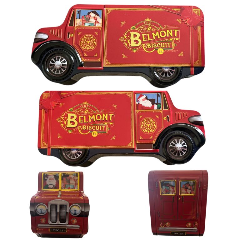 Santa DEC 2025 Silver Crane Belmont Money Box Truck Shaped Metal Tin Craft Storage Gift Tin