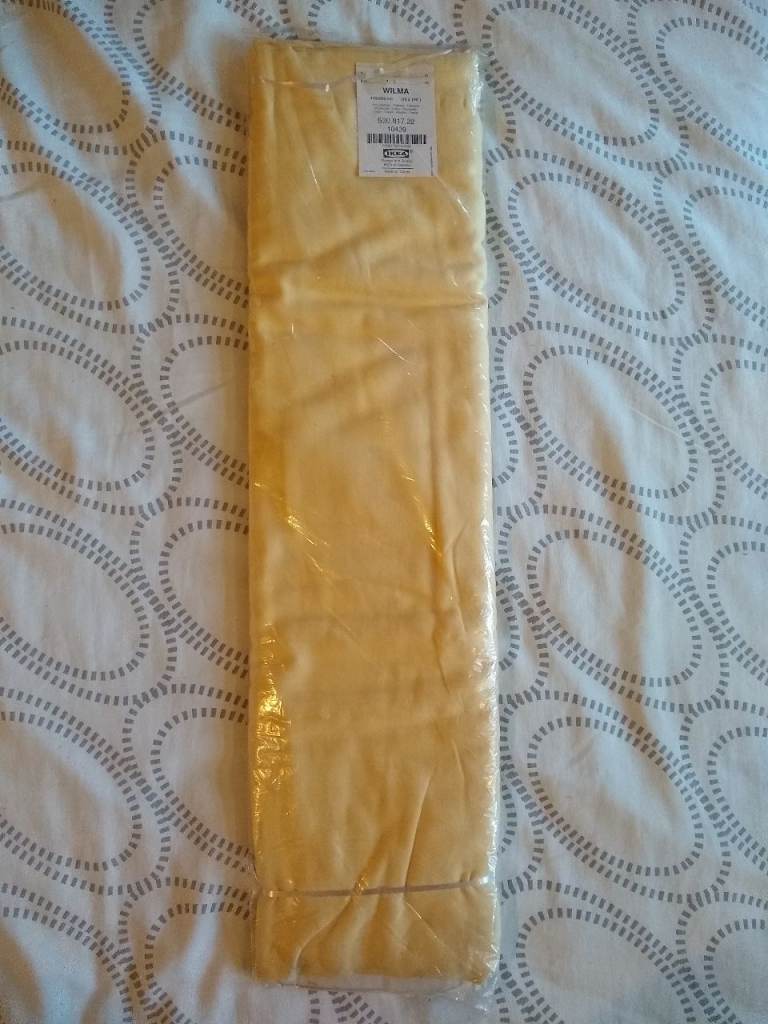 IKEA Wilma yellow fabric cloth bolt 159 x 500cm polycotton very lightweight NOS